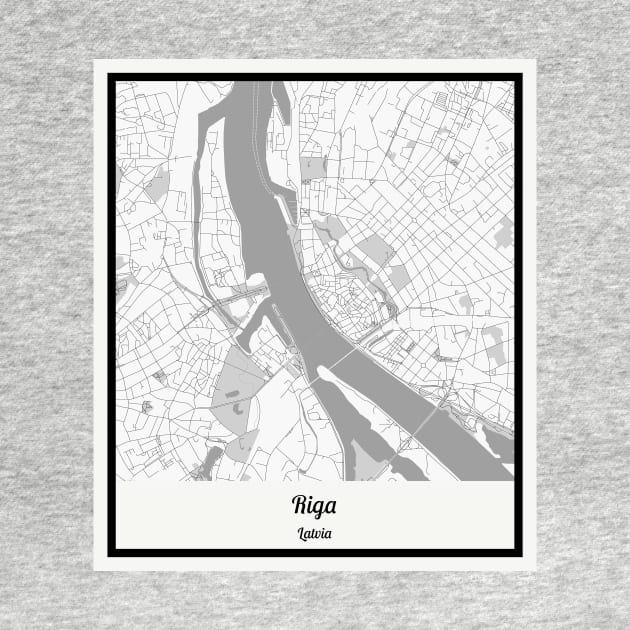 Map of Riga - Latvia by AeTDesignPT